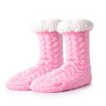 Miniatyrbild 2 av 8: Herr Fuzzy Tofflor Strumpor Vinter Mysig Mjuk Stuga Varm Mjuk Fleece Foder Tjock Bekväm Stickad Halkskydd Jul Hemstrumpor rosa