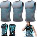 Miniatyrbillede 1 af 7: Vitaboost Vest Kompressions T-shirt, Maynox Vita Bboost Vest, Shapewear Vest Version Ionisk Formende Ærmeløs T-shirt Mænd Behagelig Åndbar Gray M