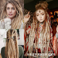 Miniatyrbild 6 av 8: 50 cm 10 Slingor/Förpackning Syntetiska Dreadlocks Förlängningar Dubbeländade Tunna 0,6 cm Virkad Flätning Hår Mjuka Dreads Reggae Hip-Hop Hippie Stil D