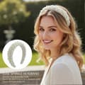 Pärlat diadem - Brudstil, 3D-design, elegant, 1 stycke.
