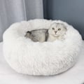 Pikkukuva 3 / 10: Queta Kissankorvakko, Kaunis Eläimen Vuode, Pieni Koiran Vuode Lemmikkivuode Plussi Pehmeä Pyöreä Kissan Univuode (50cm) White Diameter 50 cm