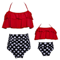 Miniatyrbillede 1 af 5: Kvinder, Piger Todelt Flæse Høj Talje Bikini Badedragt C S