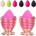 Sponge Blender Holder, (2-pack Rose Gold) Makeup Sponge Drying Rack Storage Egg Powder Puff Display Stand