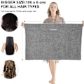 Miniatyrbilde 7 av 7: Stort mikrofiberhåndkle for kvinner, anti-frizz håndkle med elastisk bånd | Superabsorberende | Speed ​​Towel Gray