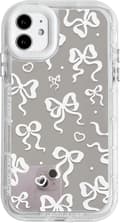 Compatible iPhone 11 Case Cute Mirror Bow Love Heart Pattern for Women Girls Strap Design Shockproof Protective Phone-Happy iPhone 11