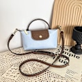 Miniatyrbilde 2 av 7: Mote Colorblock Mini Crossbody Veske for Kvinner, Ensfarget Firkantet Veske med Justerbar Stropp, Elegant Håndveske Light blue