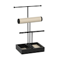 Miniatyrbilde 2 av 5: T-formet smykkeskrin ringoppbevaringsskap displaystativ Black