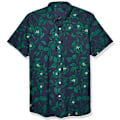 Miniatyrbillede 1 af 4: Slim-fit poplin skjorte med print til mænd, korte ærmer S