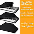Miniatyrbilde 4 av 5: SZTXJ Støvdeksel for Piano Keyboard, 61 Tangenters Piano Keyboard-deksel, Elastisk Støvdeksel for Elektronisk Keyboard, Piano Keyboard-deksel med Slitesterk Elastikk