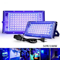 Miniatyrbilde 1 av 10: LED Svartlys Flomlys, 100W UV Svartlys Lampe med Plugg, 96 Svartlys LED-lys med Bryter, IP65 Vanntett UV Flomlys Hodelykt [Energiklasse A] 50W