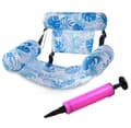 Inflatable Floating Chair for Adults, Pool Hammock and Lounge Raft with Air Pump, for Pool, Beach, Bath and Summer Use and Relaxation Light blu Light blue Leaf pattern