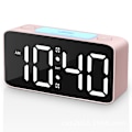 Miniatyrbild 1 av 9: Superhögt Alarmklocka för Tunga Sov-personer Vuxna, Digital Klocka med 7 Färgade Nattlampor, Justerbar Volym, Dimmer, USB-laddare rosa