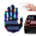 Miniatyrbillede 1 af 4: Sjov Gestelys - Sjov LED nummerpladelys til bilens bagrude med fjernbetjening finger bil LED lys Finger light RGB color