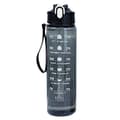 Motivational Water Bottle with Time Marker 750ml Black black