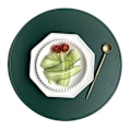 Pikkukuva 1 / 6: 4 kpl Ruokailualusta keinonahkaa pyöreä 38x38cm Green