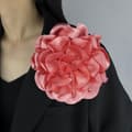 Stor Blombrosch Mode Fransk Badge Satin Prydnadsnål