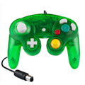 Pikkukuva 2 / 6: Gamecube-peliohjain, 2 kpl klassisia peliohjaimia värinätoiminnolla ja joystickillä Transparent Green