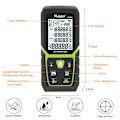 Miniatyrbillede 2 af 4: Laser Afstandsmåler 330Ft/100M - Baggrundsbelyst LCD, Li-ion Batteri & Vinkelsensor Rangefinder