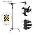 Miniatyrbillede 2 af 2: Fotografering C-Stand, Rustfrit Stål, Justerbar Højde 153-330cm,SH-MST-30B SH-MST-30B SH-MST-30B