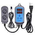 Miniatyrbillede 3 af 5: Digital Temperatur- og Fugtighedsregulator, Forudkablet, Dobbelt Trin EU socket