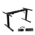 Miniatyrbillede 1 af 2: Justerbart Skrivebordsstel, Dobbelt Motor System, Op til 150KGS Belastningskapacitet,Sort Tre Afsnit Black Three Sections Black Three Sections