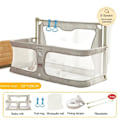 Pikkukuva 1 / 2: Kannettava vauvansänky, nostettavat reunapehmusteet, 3 in 1 sängynsuoja, Beige verkkokuvioisena Beige with Net Beige with net