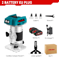 Miniatyrbillede 2 af 2: 1600W Børsteløs Træfræser, 5 Hastigheder, Høj Kapacitets Batteri,2 Batteri EU Stik 2 Battery EU Plug 2 Battery EU Plug