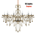 Miniatyrbillede 2 af 2: Krystal lysekrone, LED-belysning, vintage design, 10 arme Cognac 10 arms Cognac