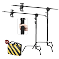 Miniatyrbillede 1 af 2: Fotografering C-Stand, Rustfrit Stål, Justerbar Højde 153-330cm,SH-MST-30B2 SH-MST-30B2 SH-MST-30B2