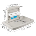 Miniatyrbild 6 av 6: Bytesplatsstation för bebisar - HDPE-material, slät yta, justerbar rem & blöjfodralslådor Light Gray
