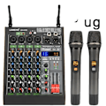 Miniatyrbillede 1 af 2: Audio mixer, UHF trådløs mikrofon, USB Bluetooth, EU -stik EU Plug