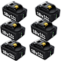 Miniatyrbillede 1 af 2: 18V Li-ion batteri til Makita værktøj, 5,5Ah kapacitet, LED-indikator,6 stk 6 PCS 6 pcs
