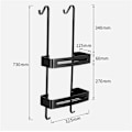 Miniatyrbillede 2 af 2: Dobbelt Lag Brusekurv, Ingen Boring Installation, Rustfrit Aluminiumslegering,Sort Black black