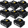 Miniatyrbillede 2 af 2: 18V Li-ion batteri til Makita værktøj, 5,5Ah kapacitet, LED-indikator,8 stk 8 pcs 8 pcs
