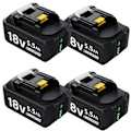 Miniatyrbillede 2 af 2: 18V Li-ion batteri til Makita værktøj, 5,5Ah kapacitet, LED-indikator,4 stk 4 PCS 4 pcs