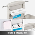 Miniatyrbild 3 av 6: Bytesplatsstation för bebisar - HDPE-material, slät yta, justerbar rem & blöjfodralslådor Light Gray