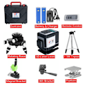 Miniatyrbillede 2 af 2: 3D Laser Niveau, 12 Linjer, Høj Præcision Måling,Grøn Laser Stativ Green Laser Tripod Green Laser Tripod
