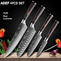 Pikkukuva 2 / 2: Keittiöveitsisarja, Laser Damaskus-kuviointi, Japanilainen Santoku-veitsi, 4 kpl arvopakkaus 03 4 PCS Value set 03 4 PCS Value set 03