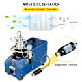 Miniatyrbillede 4 af 7: Højtryks PCP Luftkompressor Pumpe, 4500PSI, Olie/Vand Separator, Vandkølesystem 220V Manual Stop