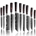 Pikkukuva 1 / 2: Keittiöveitsisarja, Laser Damaskus-kuviointi, Japanilainen Santoku-veitsi, 10 kpl arvopaketti 10 PCS Value set 10 PCS Value set