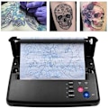 Miniatyrbillede 3 af 8: Tatoveringsskabelonprinter, termisk udskrivning, med 10 stk. overføringspapir EU Plug