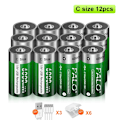 Miniatyrbillede 2 af 2: 1,5V Genopladeligt Lithium C-størrelse Batteri, USB Opladning, Over 3500mAh Kapacitet,12 stk 12 PCS 12 Pcs