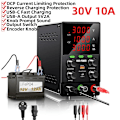 Miniatyrbillede 2 af 2: Justerbar Lab Strømforsyning, 30V/10A, 60V/5A, Høj Præcision, Hurtige Opladningsporte,30V10A OCP, 220V EU STIK 30V10A OCP 30V10A OCP