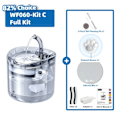 Miniatyrbillede 2 af 2: Kat Vandfontæne, Automatisk Dispenser, Gennemsigtig Filter, Kit C-Fuld Kit, Leveres med Adapter, 2L Kit C-Full Kit Kit C-Full Kit
