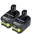 Miniatyrbillede 1 af 2: Lithium-ion Batterioplader, Høj Kapacitet, Kompatibel med RYOBI P108, 2 stk 2 PCS 2 PCS