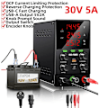 Miniatyrbild 2 av 2: Justerbar Labbströmförsörjning, 30V/10A, 60V/5A, Hög precision, Snabbladdningsportar,30V5A OCP, 220V EU-KONTAKT 30V5A OCP 30V5A OCP