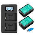 Miniatyrbillede 1 af 2: Sony NP-FW50 batteriskift, kompatibel med Sony Alpha 7, A7R, A3000, A5000, A6000, NEX-5N, NEX-5C og A55., 2 batteri og oplader 2battery and charger