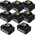 Miniatyrbillede 1 af 2: 18V Li-ion batteri til Makita værktøj, 5,5Ah kapacitet, LED-indikator,8 stk 8 pcs 8 pcs