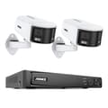 8MP säkerhetskamera, dubbellins, 180 graders panoramavy, 8CH NVR, 8CH NVR 2Pcs Kit, Ingen