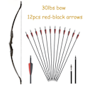 Miniatyrbild 2 av 2: Bågskytte Recurve Båge, Höger/Vänsterhänt, Demonterbar Båge, 30lbs rödsvart set 30lbs redblack set 30lbs redblack set